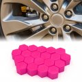 Uxcell 20 Pcs 19mm Pink Silicone Luminous Car Wheel Tyre Hub Screw Bolt Nut Cap Covers