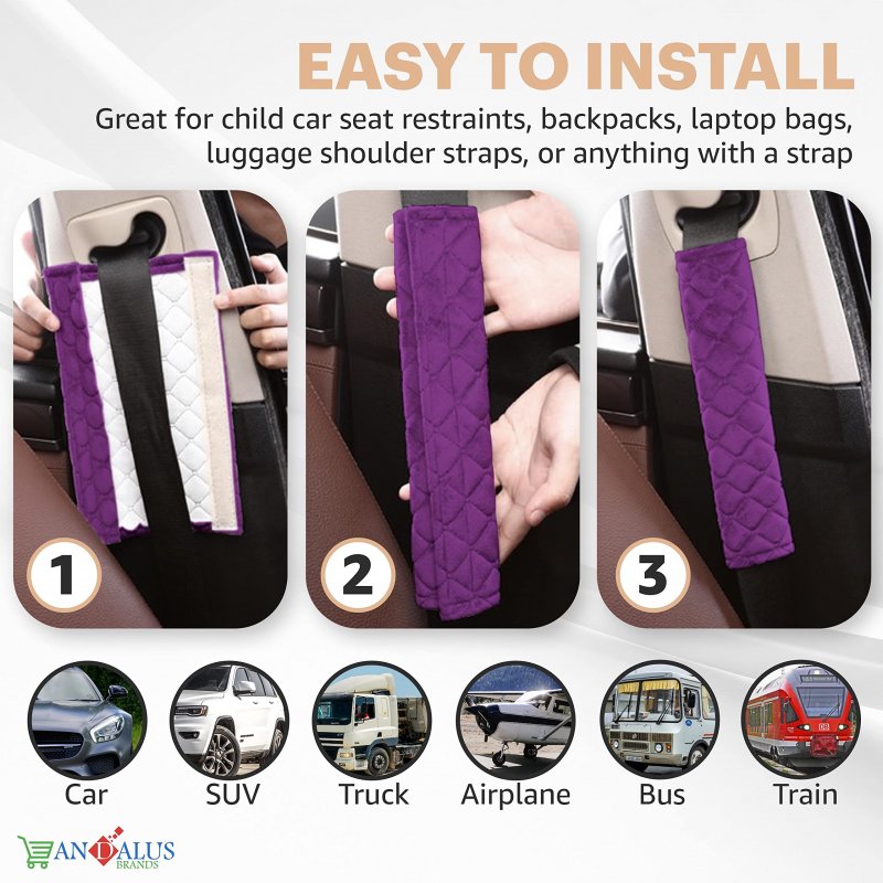 Seat Belt Cover Pad 2 Pack Seatbelt Cushion For Car Kids Women Men Shoulder Strap Protector Accessories Cute Auto Driving