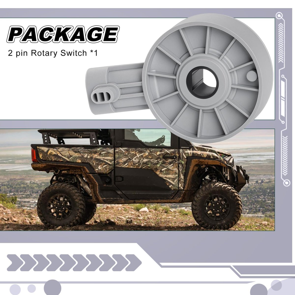 7662299 Gear Position Rotary Switch 2 Pin For Polaris Ranger Rzr General Pro Xd 1000 Xp And Model Gear Position Rotary Switch 2