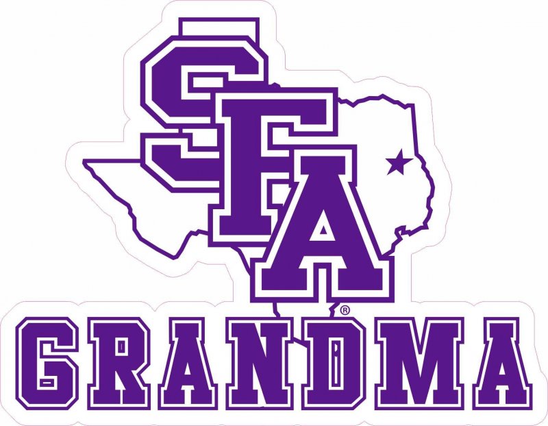 Stickertalk Officially Licensed Sfa Texas Grandma Sticker 5 8 Inches By 4