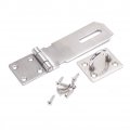 Mromax Hasp Staple Padlock Latch 146mm Length Stainless Steel Furniture Cupboard Door Stainless Silver Tone 1pcs
