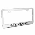 Ipick Image Made For Honda Civic 3d Embossed Letters On Mirror Chrome Metal License Plate Frame