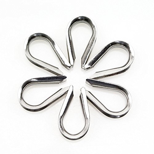M6 304 Stainless Steel 7 32a 1 4a Diameter Wire Rope Cable Thimbles Rigging 20 Pcs