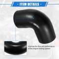 Vekauto 90 Degree Elbow Coupler Silicone Hose 89mm 3 5 Id 125mm Length Intercooler Tube Universal For Car Engine Durable Black