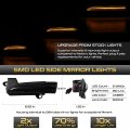 Vipmotoz Sequential Amber Led Side Mirror Turn Signal Lights Compatible With 2013-2020 Ford Fusion Smoked Tinted Lens Left