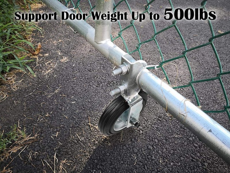 Gate Support Wheel For Metal Swing And Chain Link Fence Fits 1 5 8 In To 2 Round Frames Set Of Solid Rubber Tire With