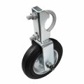 Gate Support Wheel For Metal Swing And Chain Link Fence Fits 1 5 8 In To 2 Round Frames Set Of Solid Rubber Tire With