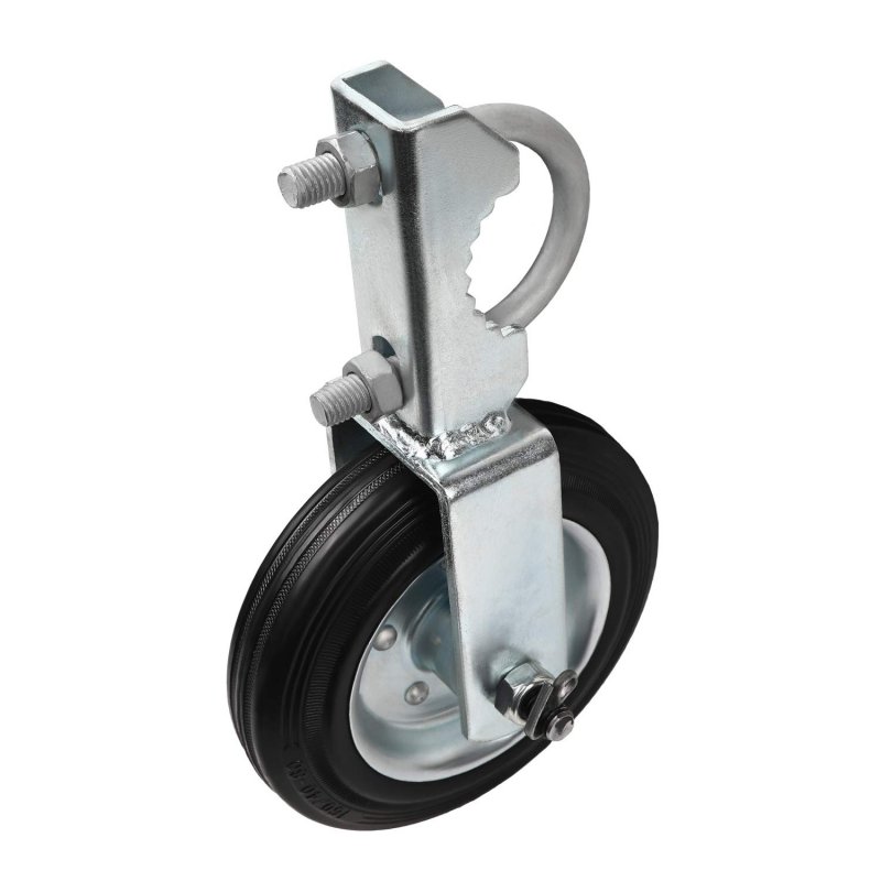 Gate Support Wheel For Metal Swing And Chain Link Fence Fits 1 5 8 In To 2 Round Frames Set Of Solid Rubber Tire With