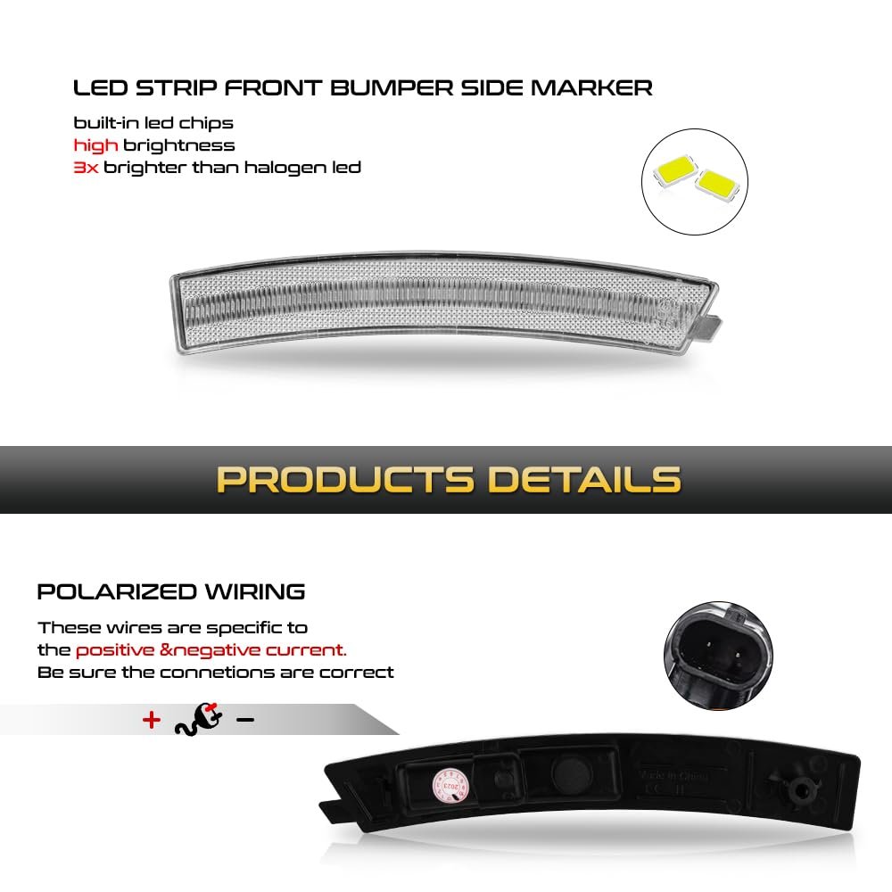 Full Led Side Marker Light Running Lamp For Azn-lacv-sml-cadct420-am-c Polycarbonate Lens