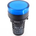 Yuco Yc-22b-2 European Standard Tuv Ce Listed Led Panel Mount Indicator Lamp 120v Ac Dc 22mm Blue Box Of 10 