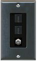 Riteav 1 Gang Decorative 2 Hdmi Black Coax Wall Plate Stainless Insert 