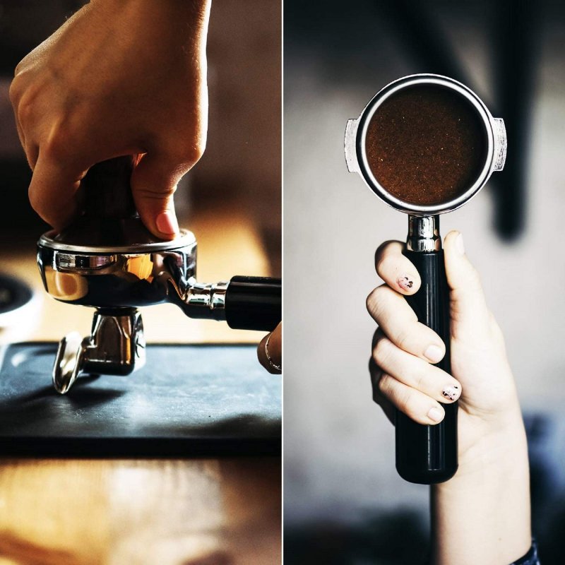 Tamper Espresso 51mm Coffee Classic Seri Press Tool Stainless Steel Handle Solid Wood Pressure Base Tampers Natural