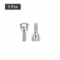 Uxcell Knurled Thumb Screws M4x12mm Brass Slotted Thread Shoulder Bolts Grip Knobs Fasteners Nickel Plated 5pcs