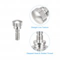 Uxcell Knurled Thumb Screws M4x12mm Brass Slotted Thread Shoulder Bolts Grip Knobs Fasteners Nickel Plated 5pcs