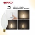Satco S3404 40 Watt C11 Incandescent Spun White 4000 Avg Hours 316 Lumens Candelabra Base 120 Volt Dimmable For Lamps Desks