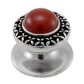 Vicenza Designs K1150 Carnelian Gioiello Round Stone Insert Style 4 Knob Small Vintage Pewter 