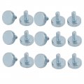 A M5x10mm Thread Zinc Plated Knurled Round Head Thumb Screws Silver Blue 15pcs 