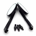 Motorcycle Oval Diamond Racing Mirrors 1 Pair Black For Kawasaki Suzuki Cruiser Bikes Mt027 Ttt001