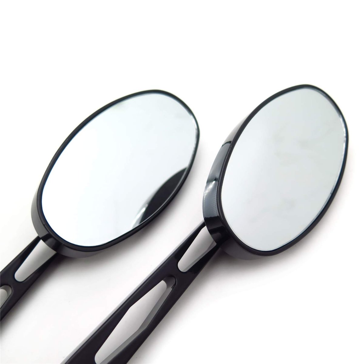 Motorcycle Oval Diamond Racing Mirrors 1 Pair Black For Kawasaki Suzuki Cruiser Bikes Mt027 Ttt001