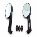 Httmt- Motorcycle 1 Pair Black Oval Diamond Racing Mirror Compatible With All Kawasaki Suzuki Cruiser P N Mt027 Ttt001