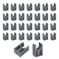 40 Pcs Pvc Water Pipe Clamps Clips 20mm Id U-shaped Buckles Tubing Support Holder For 1 2 Hose Tv Trays Hanger Grey 