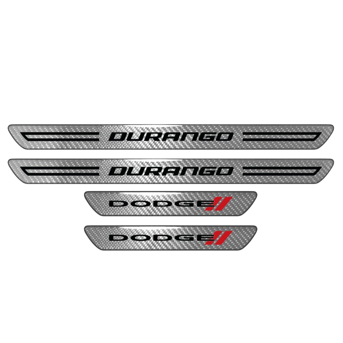 Dodge Durango Silver Real Carbon Fiber 4 Pcs Universal Door Sill Step Protector Kick Plates Official Licensed