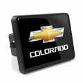 Ipick Image Compatible With Chevrolet Colorado Uv Graphic Black Metal Face-plate On Abs Plastic 2 Inch Tow Hitch Cover