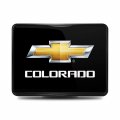 Ipick Image Compatible With Chevrolet Colorado Uv Graphic Black Metal Face-plate On Abs Plastic 2 Inch Tow Hitch Cover