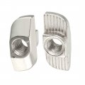 Uxcell Sliding T Slot Nuts M5 Half Round Roll In T-nut For 4040 Series Aluminum Extrusion Profile Carbon Steel Nickel-plated