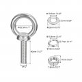 Uxcell Lifting Eye Bolt 1 Set M10x40mm With Nut Washer 304 Stainless Steel Shoulder Ring For Hanging Item
