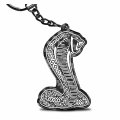 Ipick Image For Ford Mustang Cobra Black Real Carbon Fiber Logo-shape-cut Key Chain Keychain Official Licensed