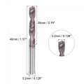 Uxcell Carbide Twist Drill Bits 3 2mm Din K45 Tungsten Altisin Coated Jobber Straight Shank Drilling Cutter For Stainless Steel