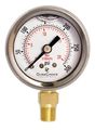 1-1 2 Oil Filled Pressure Gauge Stainless Steel Case Brass 1 8 Npt Lower Mount Connection 0-500psi