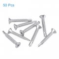 Uxcell Phillips Head Self Drilling Screws 10 X 1 16 410 Stainless Steel Full Thread Sheet Metal Screw 50pcs