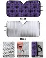 Windshield Sun Shade Ghost Pumpkin Skull Accordion Folding Autoshade For Car Truck Suv Haunted Mansion Purple Sun Visor