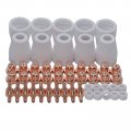 Riverweld 50pcs Pt-31 Lg-40 Jg40 Plasma Cutting Consumables Standard Tips Nozzle 18866 Electrode 18205 Shroud Shield Ceramic 