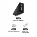 Uxcell 2set Inside Corner Bracket Gusset Kits 77x77x40mm 4080 Angle Connector For European 4040 Series Aluminum Profile Black 8