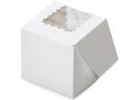 Bakery Boxes 4x4x4 White Window 1 Piece Lock Corner Scallop 100 Per Pack Wraps Bbwhw444 