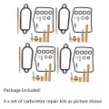 4-piece Carburetor Repair Carb Kits Replacement For Honda Cb350f 1972 1973 1974