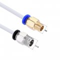 Uxcell Pneumatic Ptfe Air Tubing Kit Hose Line 4mm Od 2m White With M8 G1 8 Push To Connect Fittings