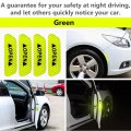 Qiilu Car Door Stickers 4pcs Open Prompt Anti-collision Reflective Tape Safety Caution Warning Sticker Universal For Truck