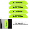 Qiilu Car Door Stickers 4pcs Open Prompt Anti-collision Reflective Tape Safety Caution Warning Sticker Universal For Truck