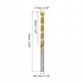 Uxcell High Speed Steel Straight Shank Twist Drill Bit Fully Ground Titanium Coated 4 1mm Diameter 34mm Total Length 12mm 6 Pcs