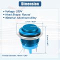 Uxcell 16 Mm Car Waterproof Push Button Switch Metal Round Start Spst 1no Ac 250v Blue