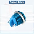 Uxcell 16 Mm Car Waterproof Push Button Switch Metal Round Start Spst 1no Ac 250v Blue