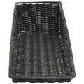 Wicker Look Tapered Storage Basket Rectangular Black- 1 2 L X 30 D To 8 H