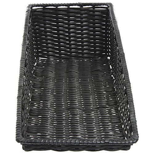 Wicker Look Tapered Storage Basket Rectangular Black- 1 2 L X 30 D To 8 H