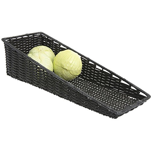 Wicker Look Tapered Storage Basket Rectangular Black- 1 2 L X 30 D To 8 H
