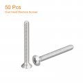 Uxcell M4x40mm Oval Head Phillips Machine Screws 50pcs 304 Stainless Steel Slightly Raised Countersunk
