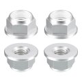 Nylon Insert Hex Lock Nuts 4pcs M3 X 0 5mm Aluminum Alloy Self-locking Anodizing Flange Nut For Fasteners Silver 